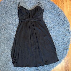 Elie Tahari Black Spaghetti Strap Silk Dress Size M